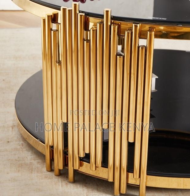 Coffee Table: Stainless Steel Frame Glass Top Coffee Table - thumbnail 15