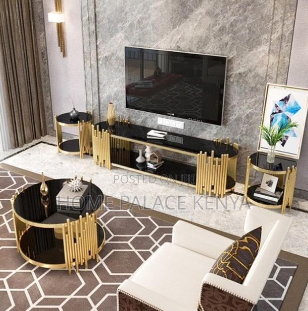 Coffee Table: Stainless Steel Frame Glass Top Coffee Table - thumbnail 18