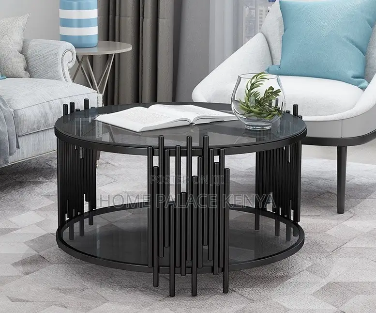 Coffee Table: Stainless Steel Frame Glass Top Coffee Table