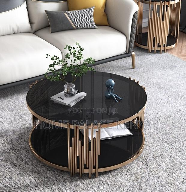 Coffee Table: Stainless Steel Frame Glass Top Coffee Table - thumbnail 20