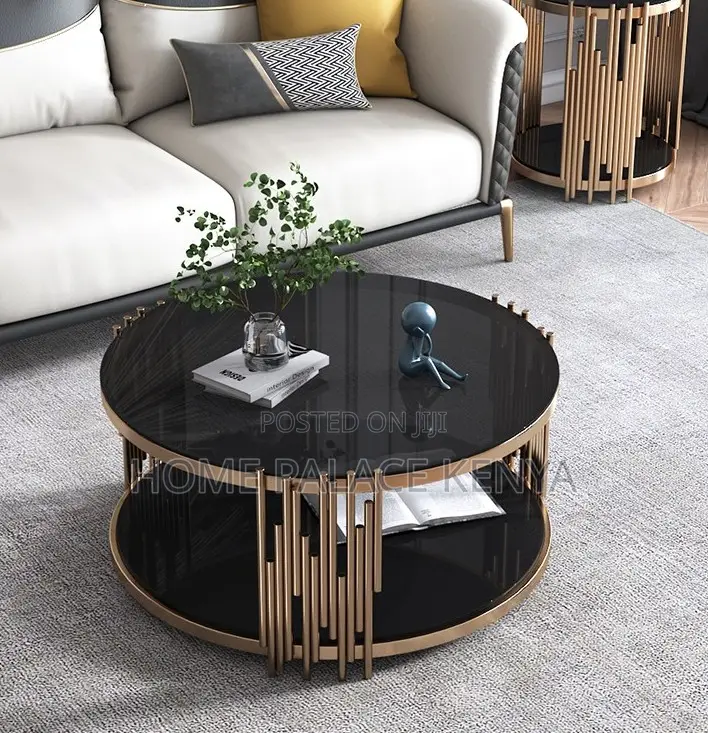 Coffee Table: Stainless Steel Frame Glass Top Coffee Table