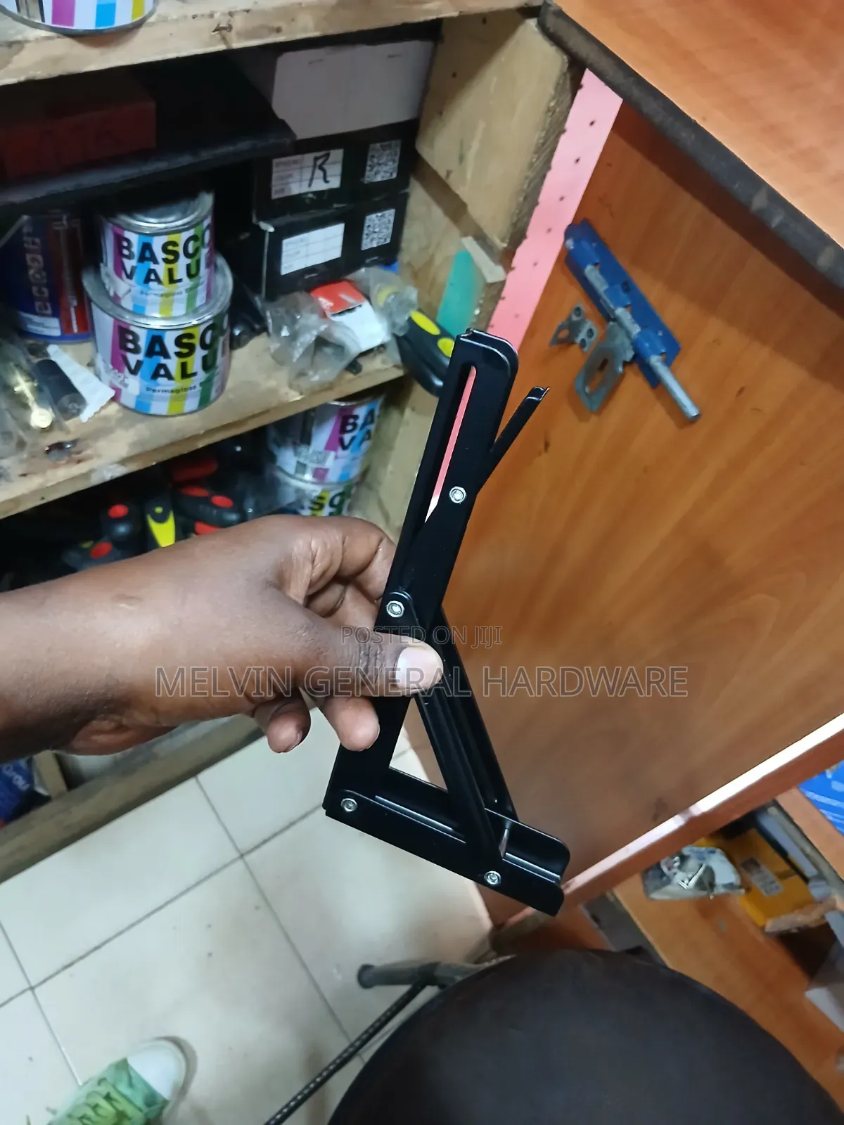 Black Folded Shelf Bracket 8"
