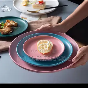 Round Nordic-Style Matte Ceramic Dinner Plates