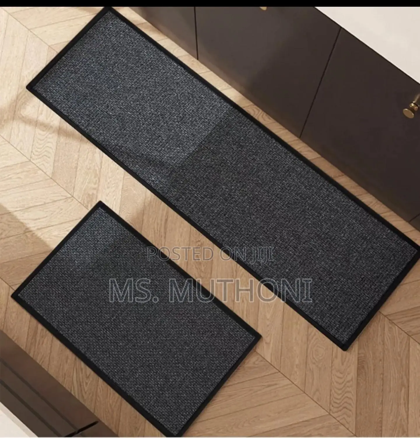 Big , Heavy Duty,Modern Style Super Antislip 2pc Binded Kitchen Mats