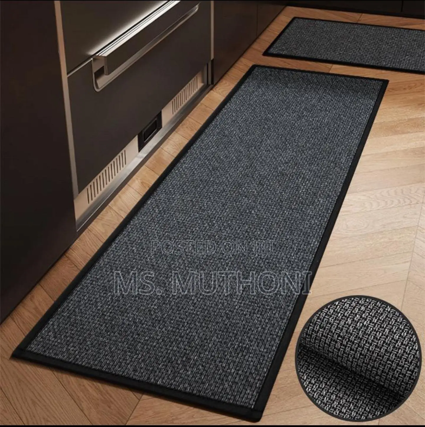 Big , Heavy Duty,Modern Style Super Antislip 2pc Binded Kitchen Mats