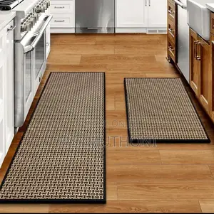 Big , Heavy Duty,Modern Style Super Antislip 2pc Binded Kitchen Mats