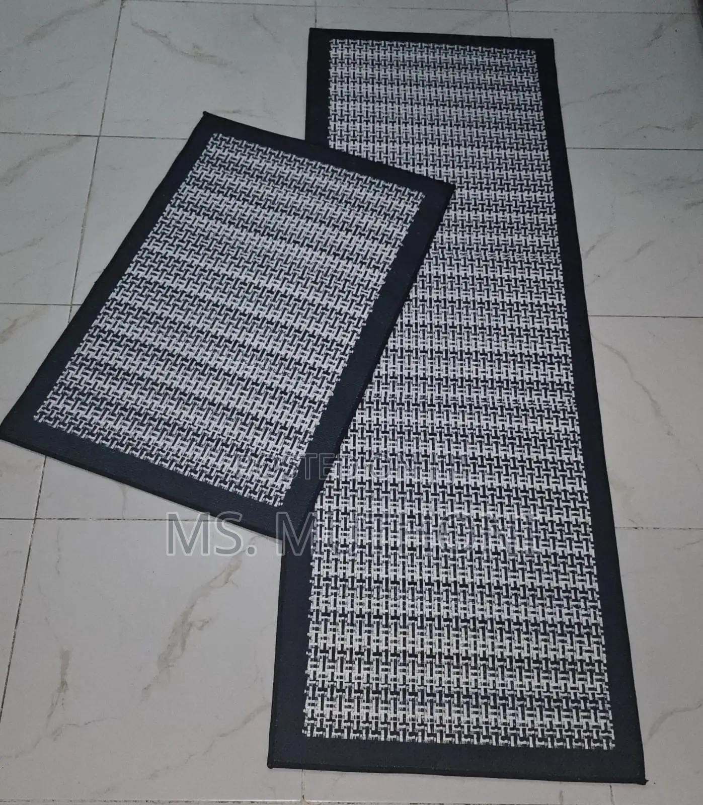 Big , Heavy Duty,Modern Style Super Antislip 2pc Binded Kitchen Mats