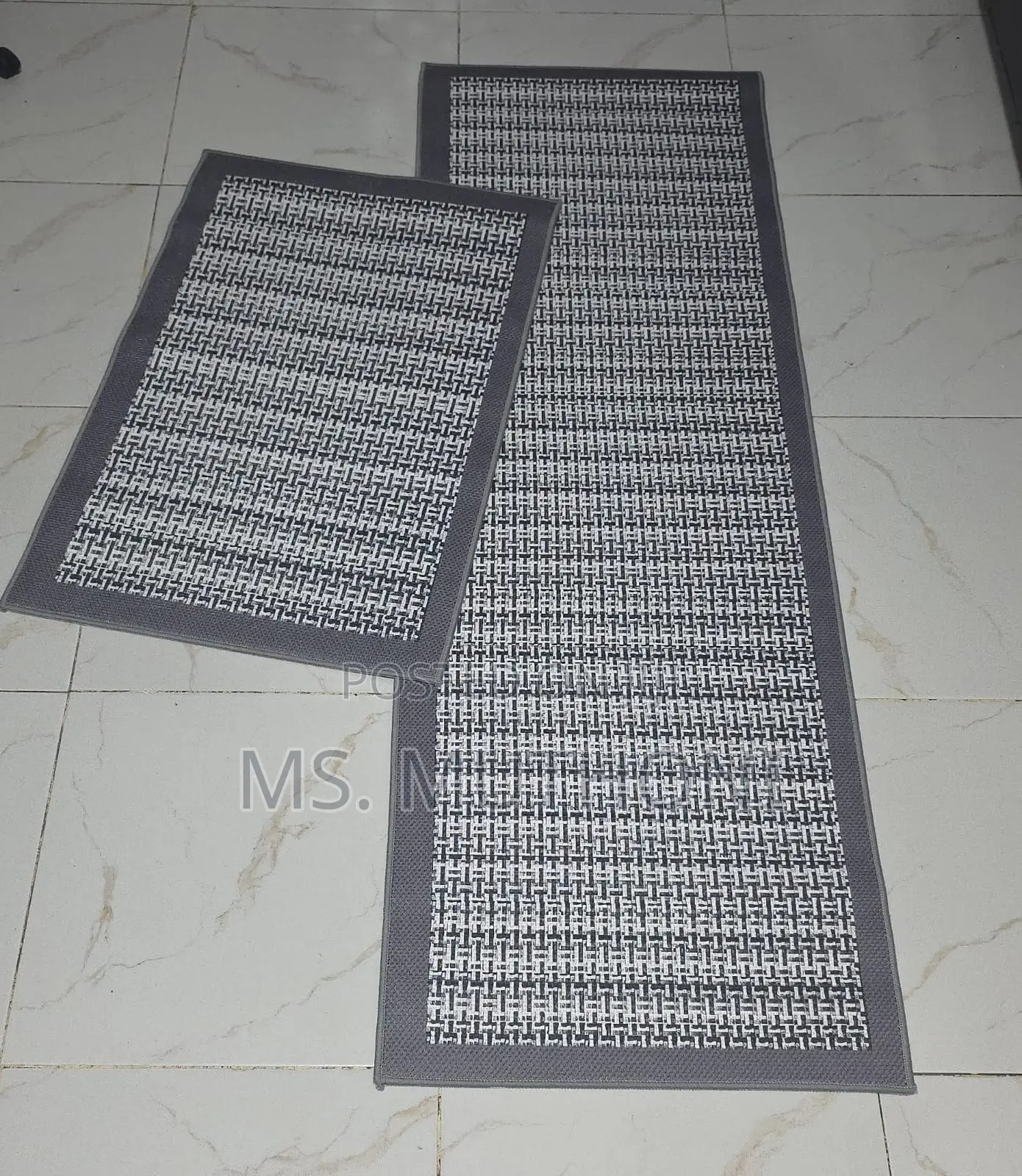 Big , Heavy Duty,Modern Style Super Antislip 2pc Binded Kitchen Mats