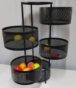 5 Layer - Round Metallic Fruits/ Vegetable Rack