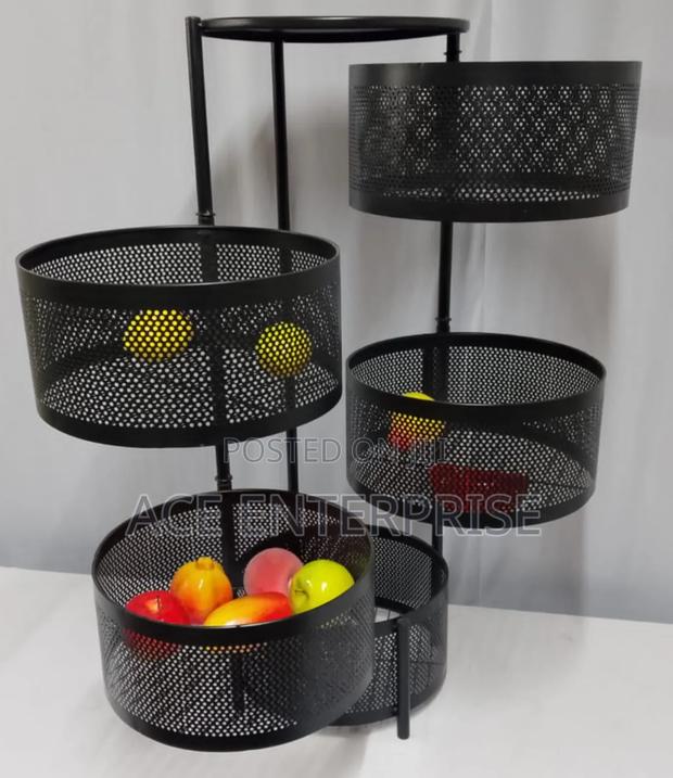 5 Layer - Round Metallic Fruits/ Vegetable Rack