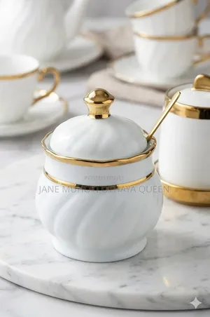 *Fancy Blue and Gold Sugar Pot