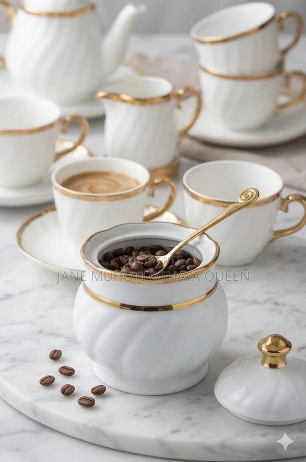 *Fancy Blue and Gold Sugar Pot - thumbnail 2