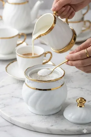 *Fancy Blue and Gold Sugar Pot