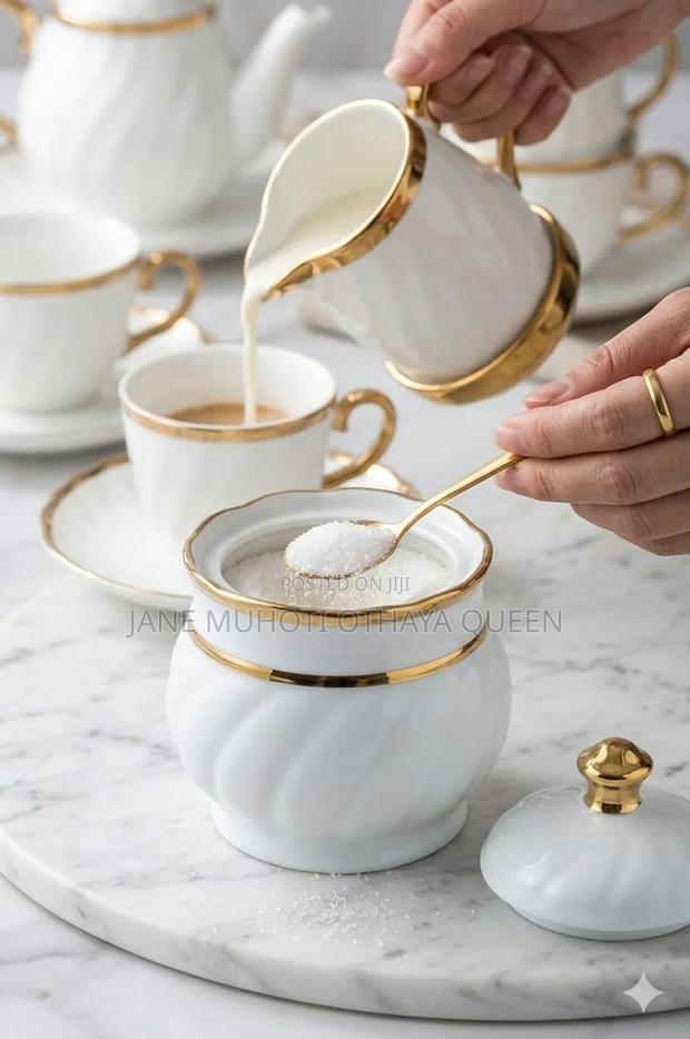 *Fancy Blue and Gold Sugar Pot - thumbnail 3