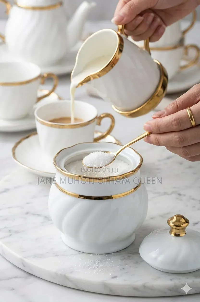 *Fancy Blue and Gold Sugar Pot