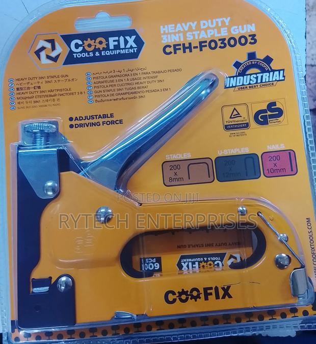 Coofix 3 in 1 Manual Staple Gun With 600staple Pins
