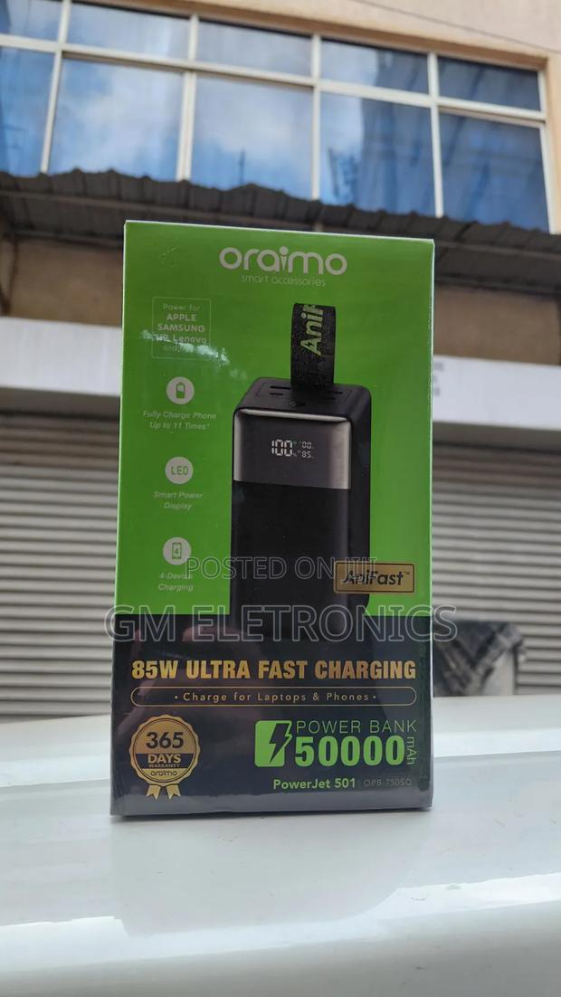 85w Super Fast 50000mah Power Bank With Digital Display-Black. - thumbnail 2
