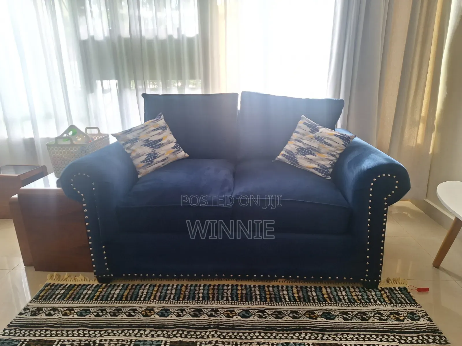 3+2+1 Navy Blue Sofa for Sale
