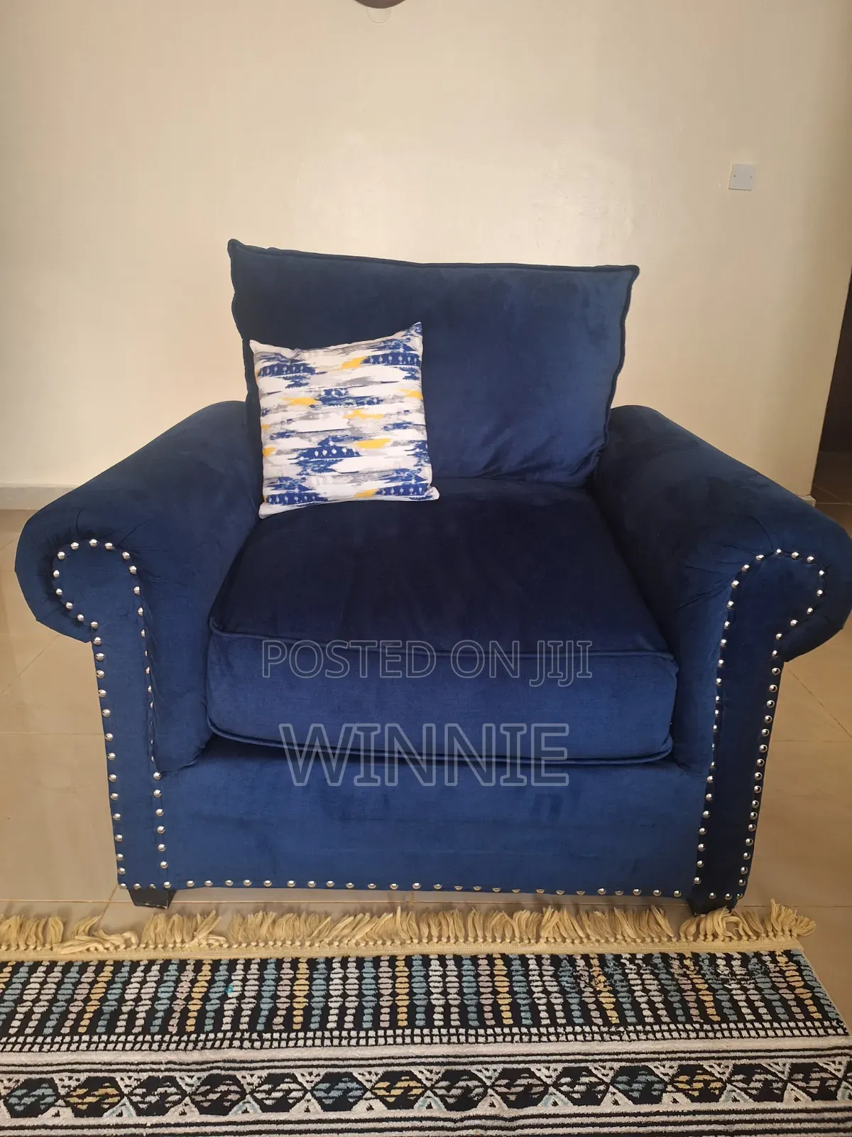 3+2+1 Navy Blue Sofa for Sale
