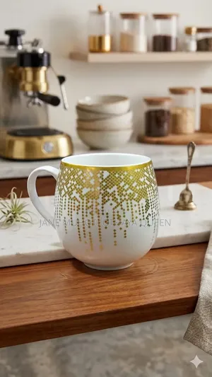 *Ceramic Gold Dot Pot Cup