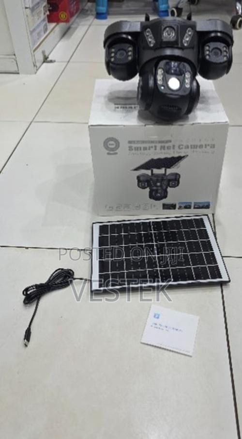 V380 Pro Triple Lens Solar CCTV Camera Motion Detection Two Way Talk