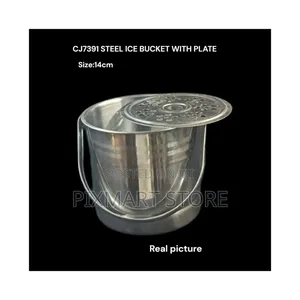 Compact Stainless Ice Bucket With Plate for Drinks, 1.5 Litres
