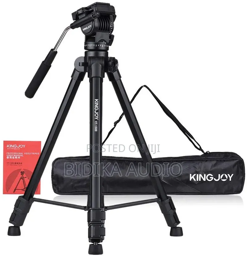 Kingjoy Vt-1500 Heavy Duty Camera Tripod With Fluid Pan Drag Head