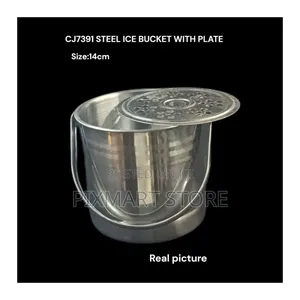 Stylish Steel Ice Bucket for Home and Hotel Use, 1.5 Litres