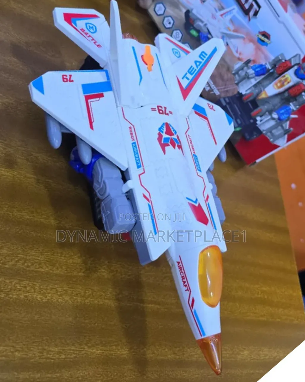 Robot Fighter Jet With Smoke