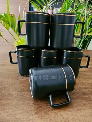 Black Gold Rim Mugs