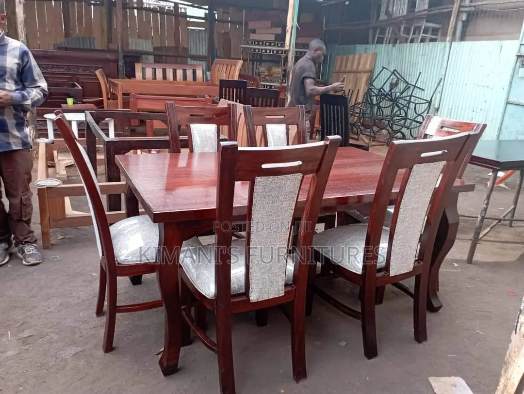 Brown and White Dinning Table