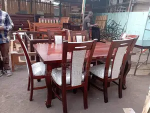 Brown and White Dinning Table