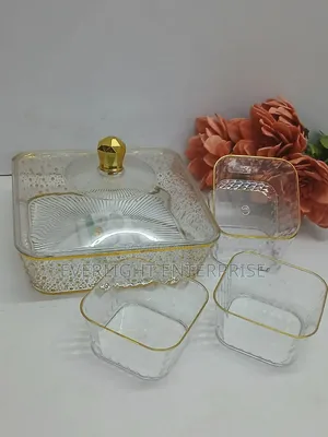 *Acrylic Fruit Bowl With Lid + 4 Serving Bowls