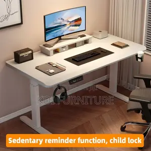 Office Desk : Toky2 1.8m Brown Modern Electric Height-Adjustable Desk