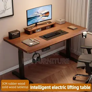 Office Desk : Toky2 1.8m Brown Modern Electric Height-Adjustable Desk