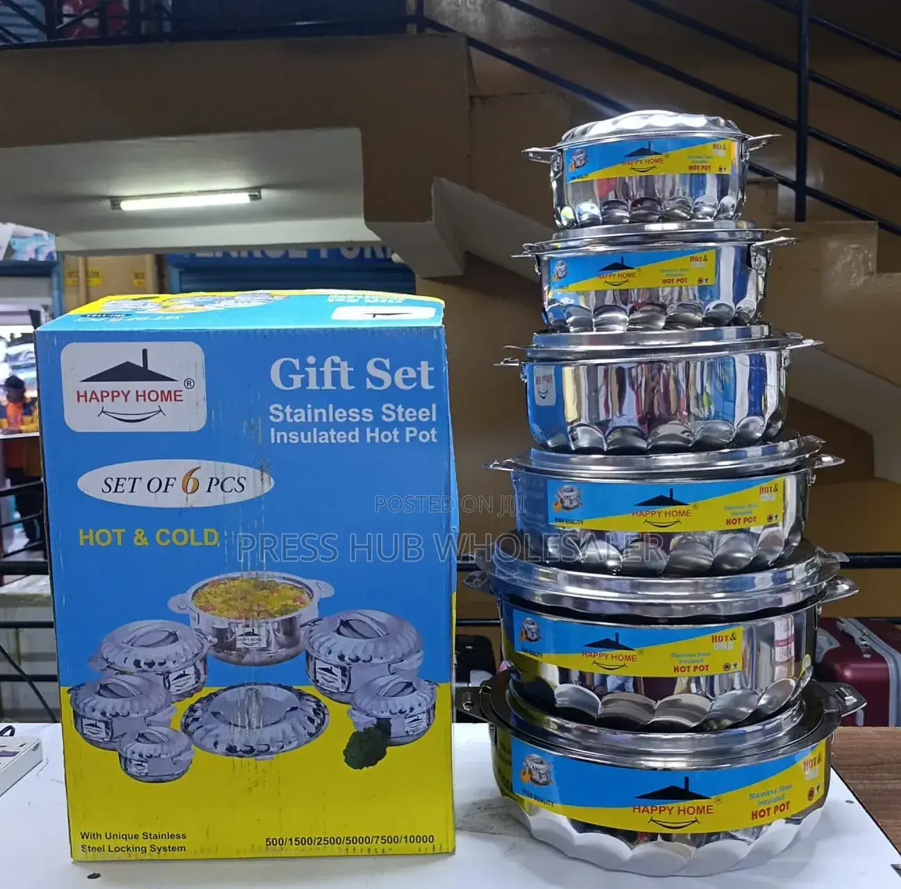 Happy Home 6-Piece Stainless Steel Insulated Hot Pot