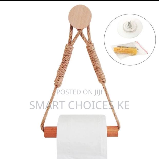 Hemp Rope With Bamboo Tissue Holder - thumbnail 2