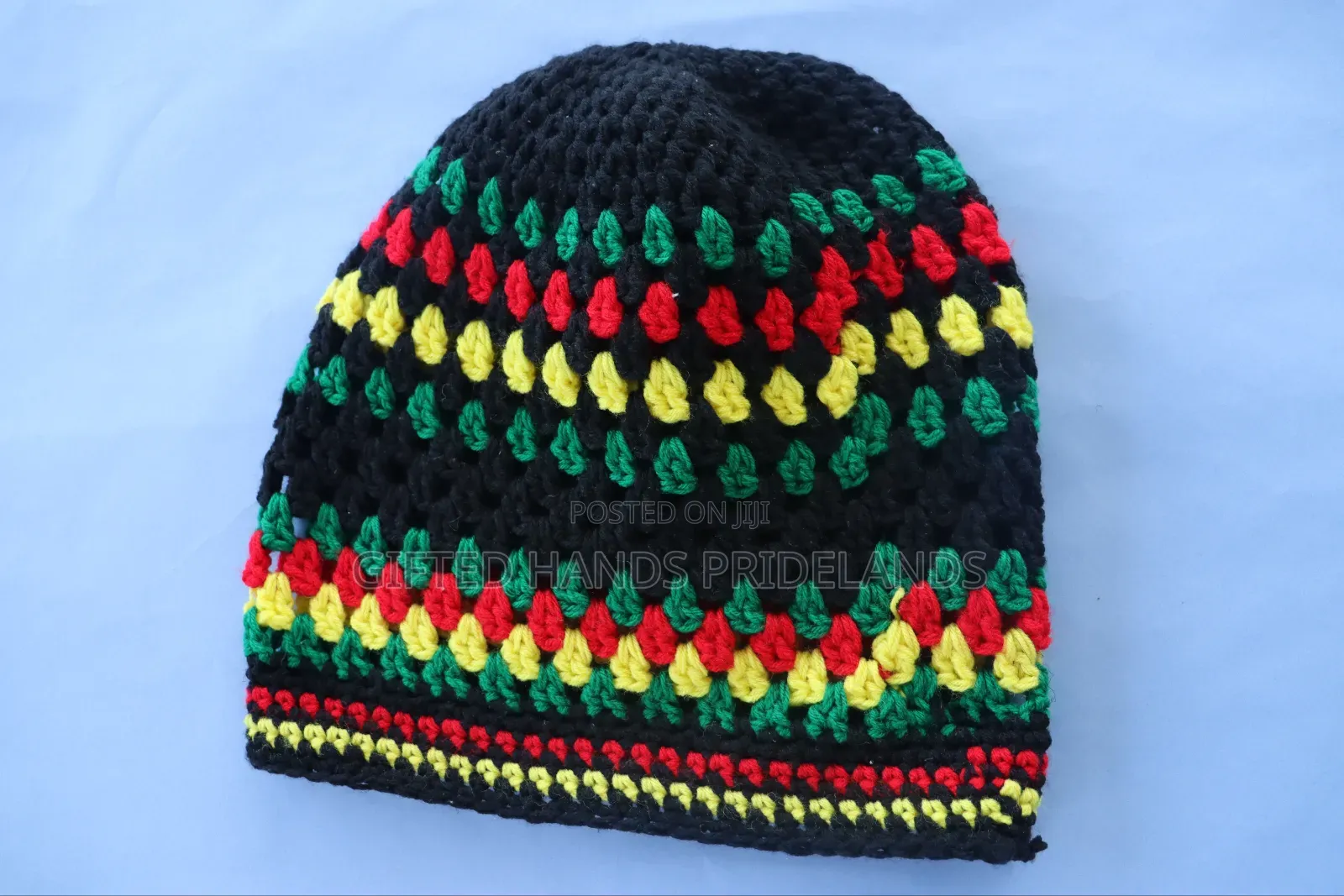 Crotcheted Rasta Beanie Hats