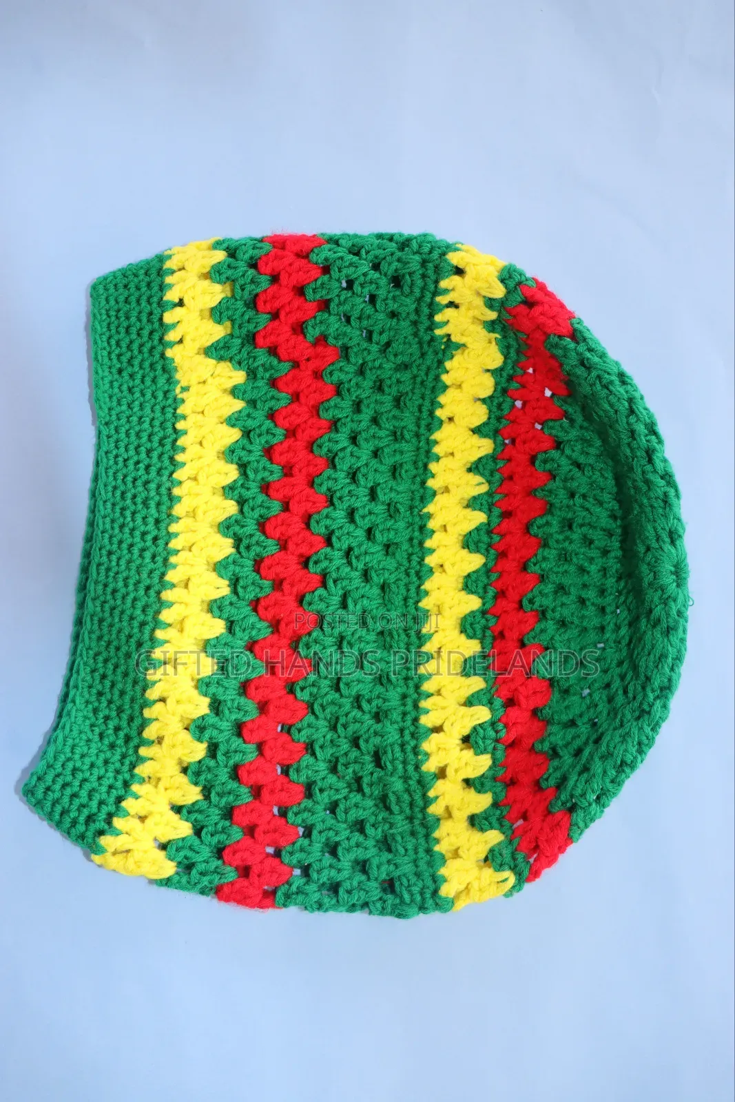 Crotcheted Rasta Beanie Hats