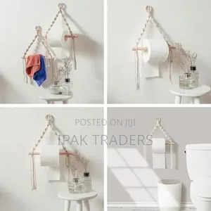 Toilet Paper Holder Tapestry Towel Hanging Rope, Bathroom Decoration