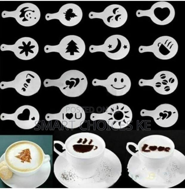 16pcs Cappuccino Coffee Barista Stencils Template - thumbnail 3