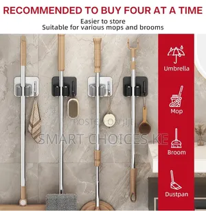Diy
Mop Holder Wall Mounted, Stainless Steel Self Adhesive