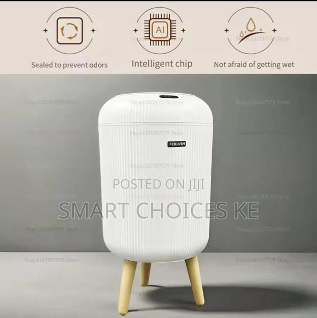 Smart Trash Can Automatic Flip Cover Simple White Can