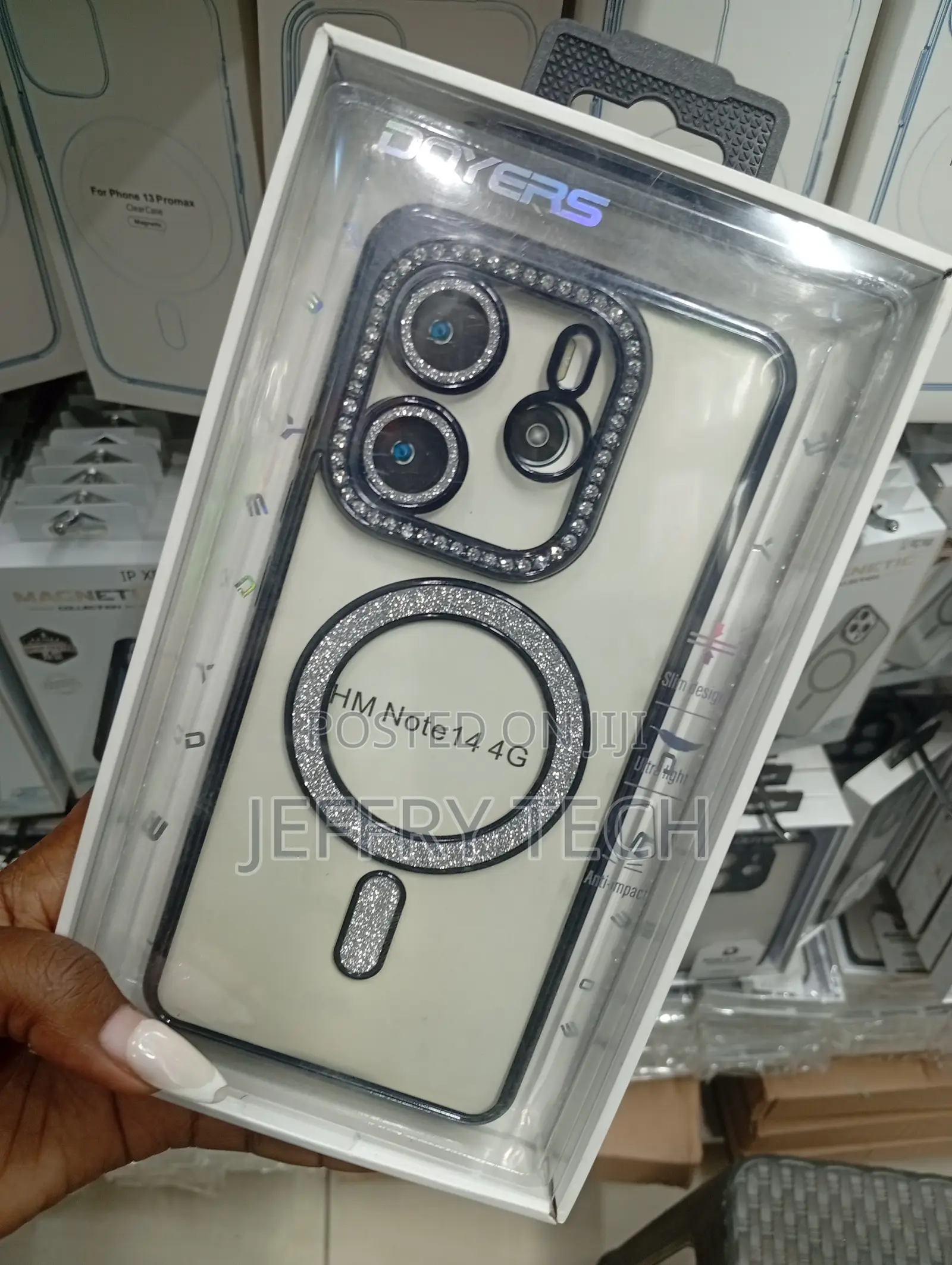 Xiaomi Redmi Note 14 Doyers Glitter-Plated Magnetic Clear Case