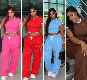Wide-Leg Sweatpants Set 2piece