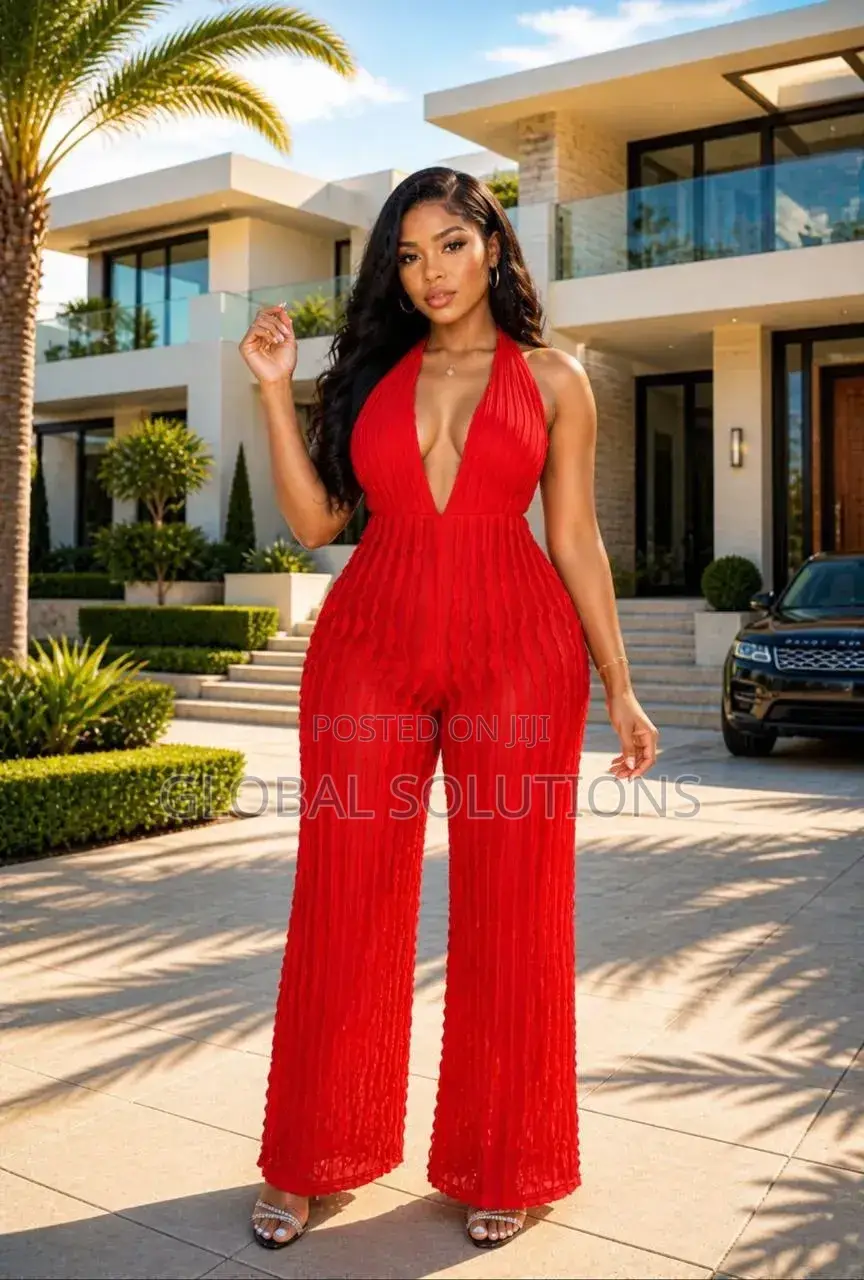 Halter Wide-Leg Jumpsuits