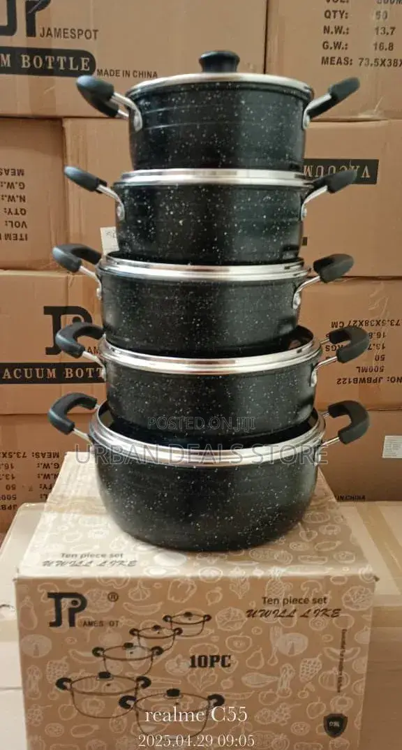 10 PCS Jp Non-Stick Cookware Set (New Model)