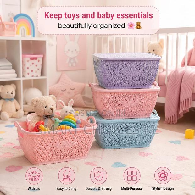 Plastic Woven Organizing Basket - thumbnail 2