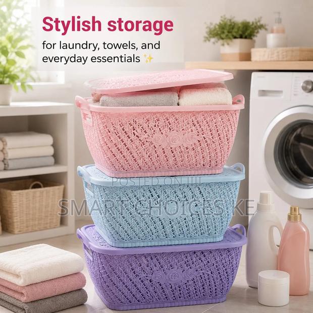 Plastic Woven Organizing Basket - thumbnail 3