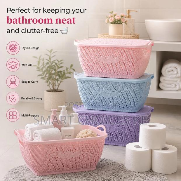 Plastic Woven Organizing Basket - thumbnail 4